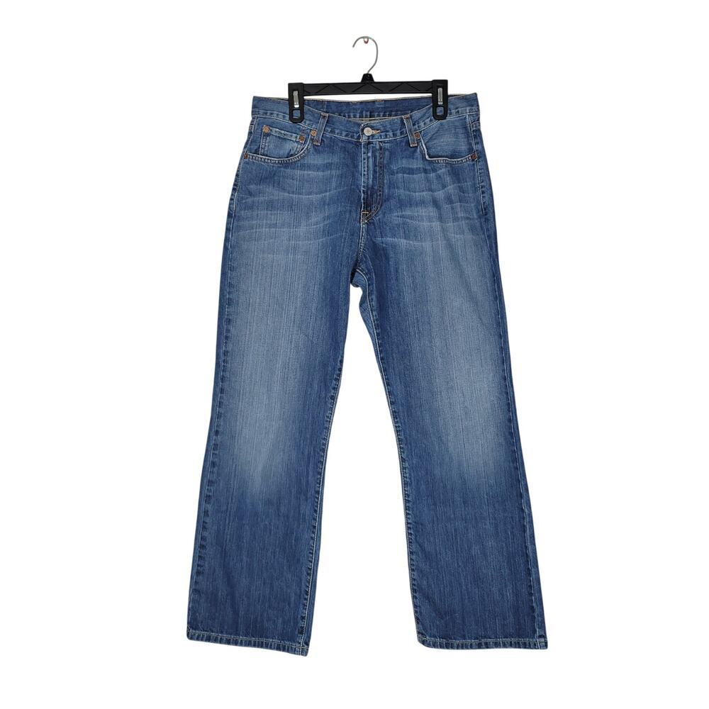 Lucky Brand Jeans Mens 34x29 Short Blue Medium Wash Bootcut Denim Faded Country